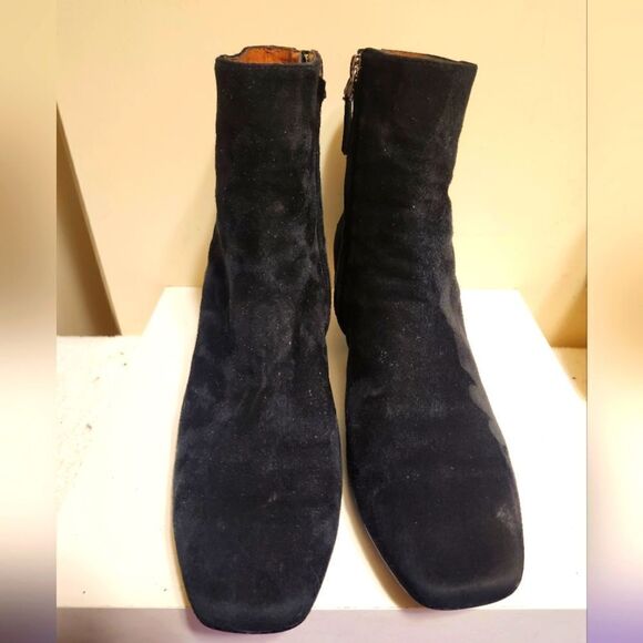 Lola Cruz x Anthropologie Black Suede Metal Heel Ankle Boots Sz.10/40 Ret.$325 - Picture 3 of 8